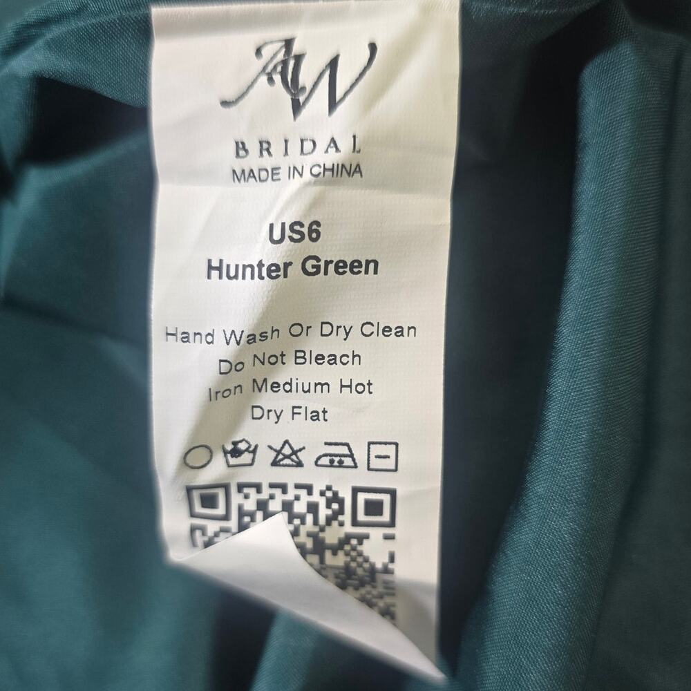 AW BRIDAL 6 S hunter green Maharaol wedding formal party maxi dress NEW B43 - Picture 10 of 10
